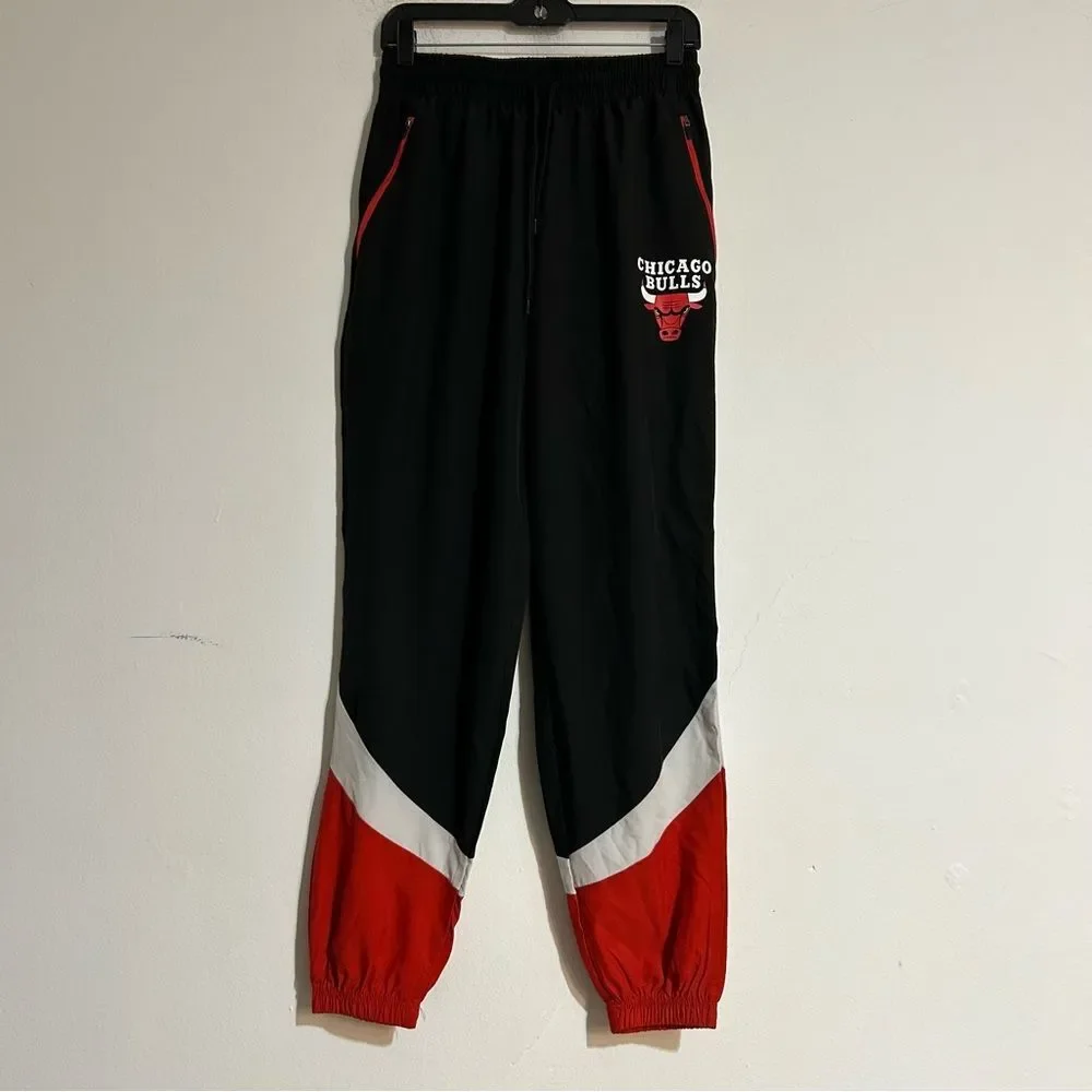 NBA Chicago Bulls Blue White Red Colorblock Joggers Size Small Casual Basketball